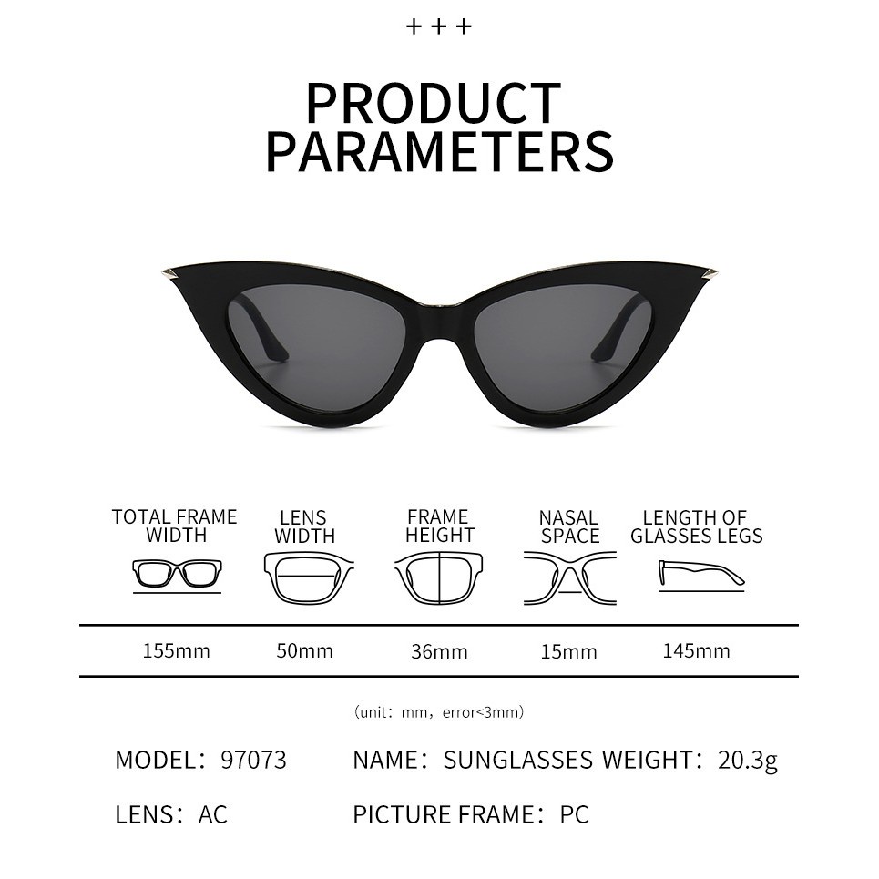 2021 NEW Hip-hop Small Cat Eye Sunglasses Fashion Women Eyeglasses with Retro Style Shades glasses