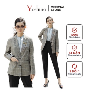 Áo Blazer Kẻ Nữ YOSHINO Dáng Dài Hiện Đại Trẻ Trung 113288213