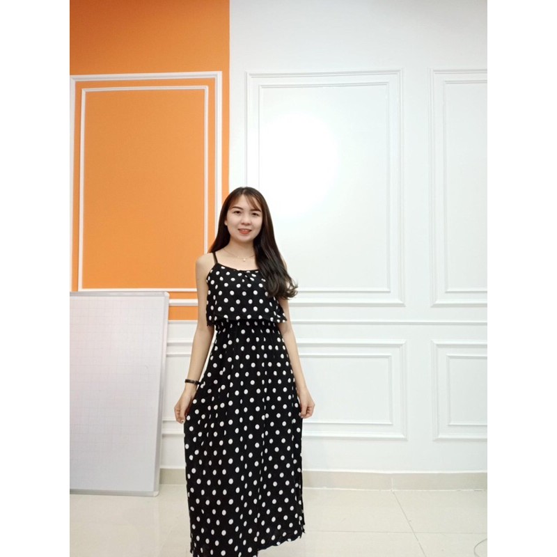 [chọn màu]Đầm maxi lanh lụa 2 dây bèo dài (48-65ky) | BigBuy360 - bigbuy360.vn