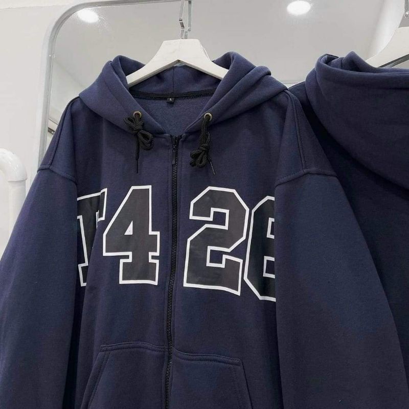 Áo Hoodie khoá F426 nam nữ unisex , Áo khoác nỉ ngoại mũ 2 lớp phom rộng tay bồng phong cách Hàn QUỐC Freesize dưới 70kg