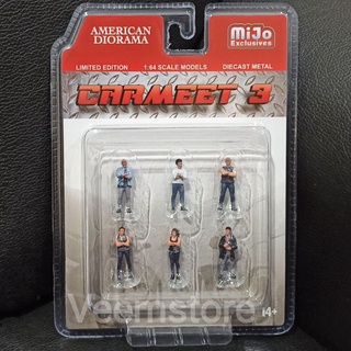 Mô hình xe hơi diorama car meet 3 tỉ lệ 1: 64