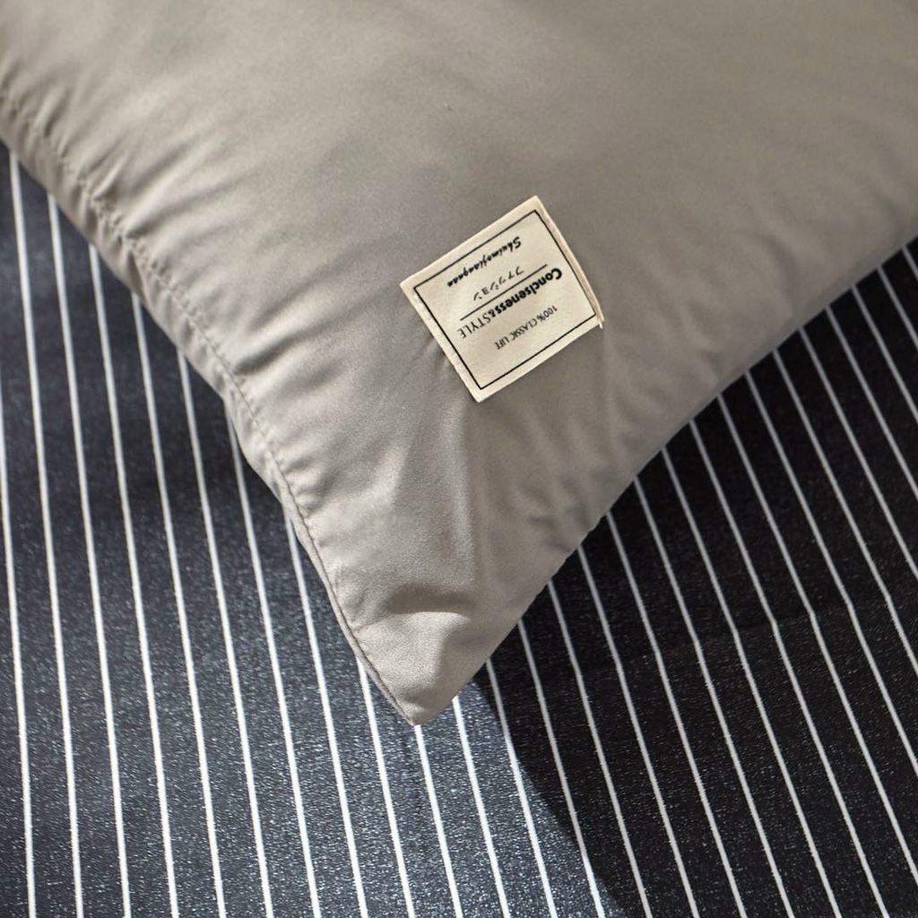 Sét Chăn Ga và Vỏ Gối Cotton Tici Mix Kẻ Mới (Sản phẩm không kèm ruột)