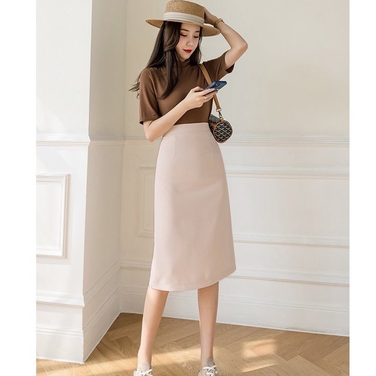Chân Váy Chữ A Trẻ Trung Xẻ Sau Dài Đến Gối Dài 60cm | BigBuy360 - bigbuy360.vn
