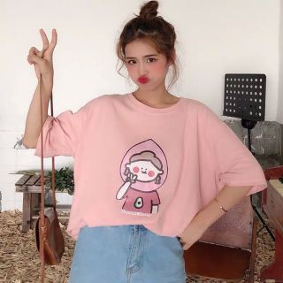 Áo thun tay lỡ Unisex cô bé☺