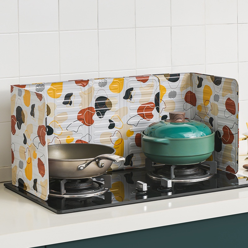 Tấm chắn dầu mỡ HỌA TIẾT nhôm tiện lợi, chống bắn cho gia đình