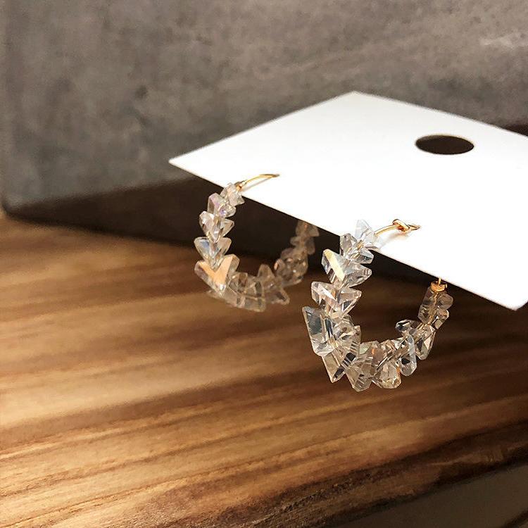 Bông Tai Chuỗi Tròn Đính Pha Lê Thanh Lịch