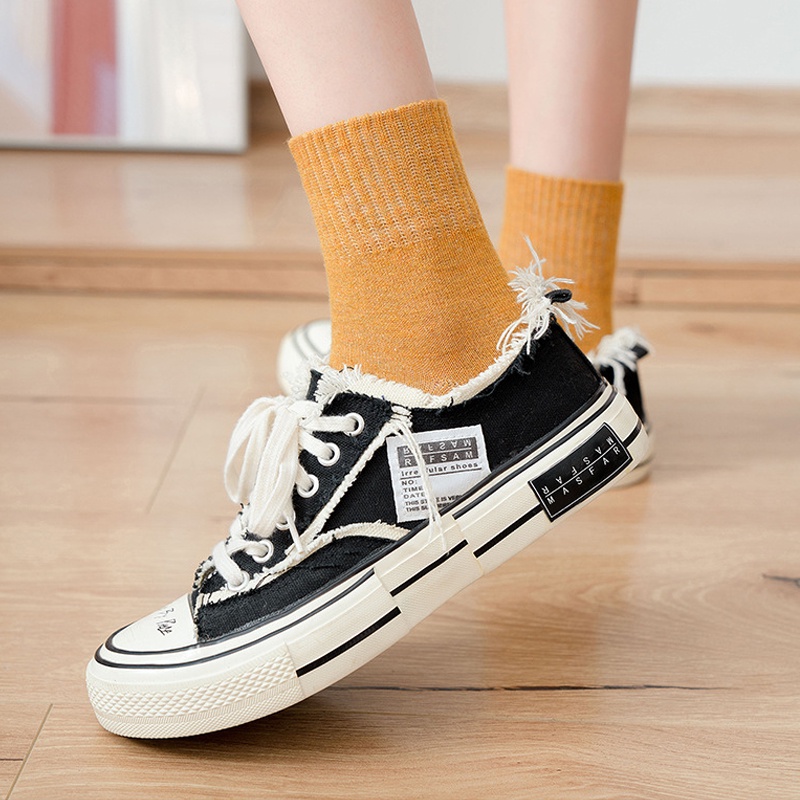 Tất vớ nữ cổ cao nhiều màu trơn siêu xinh co giãn 4 chiều thoáng khí đẹp giá rẻ Hottrend TD030