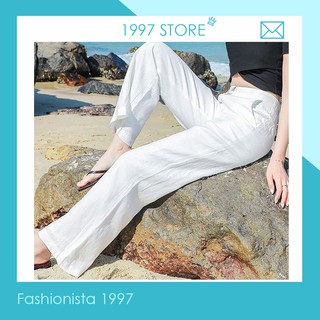 Quần culottes đũi dáng dài quần ống rộng siêu -đũi nữ cạp chun Banamo đũi lưng thun chất đũi nhẹ mát
