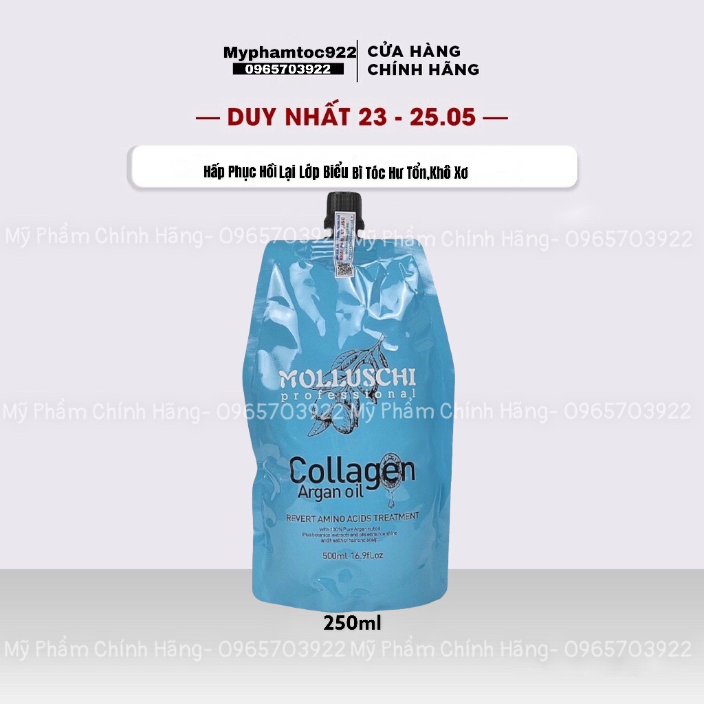 Kem ủ tóc, Hấp tóc, ủ tóc lạnh Molluschi Collagen Siêu Mượt 500ML - molluschi chính hãng