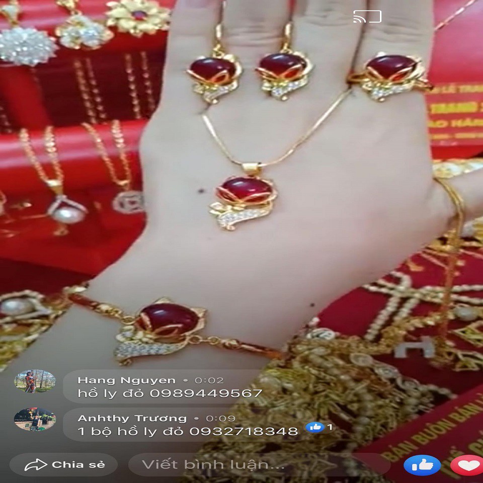 Bộ trang sức hồ ly đá đỏ