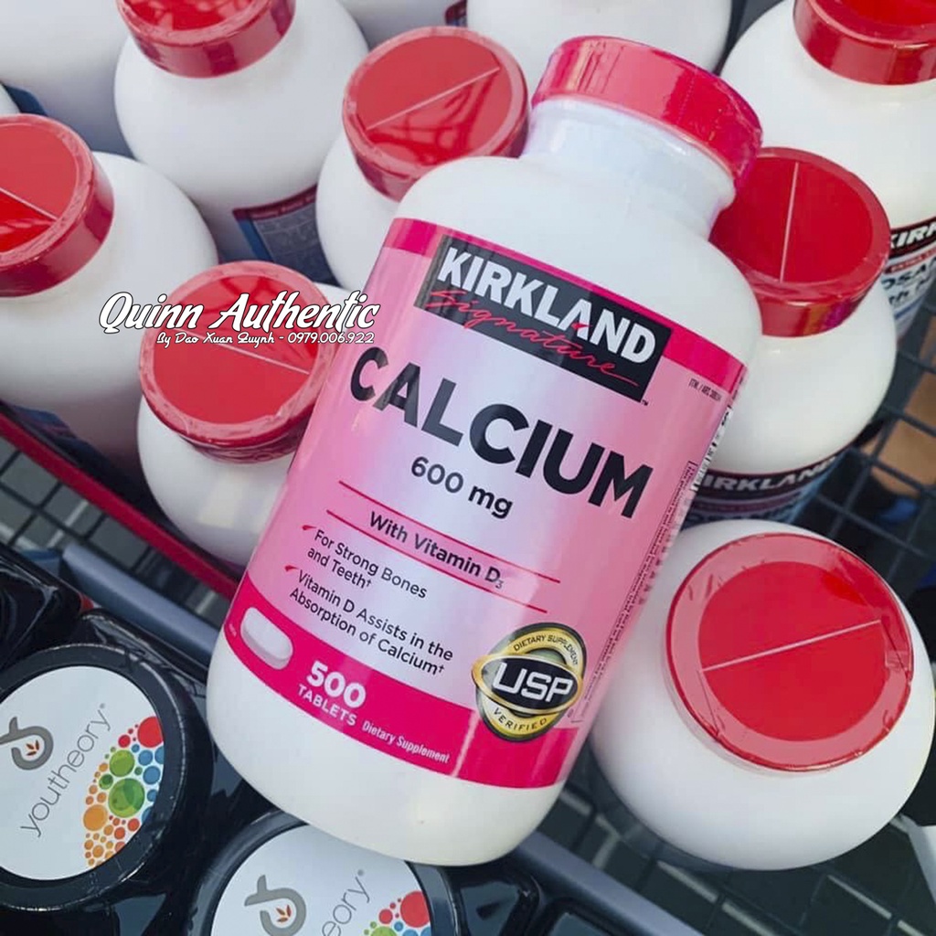 Viên Uống Calcium 600mg + D3 Của Kirkland 500 viên - Canxi Kirkland - Quinnauthentic