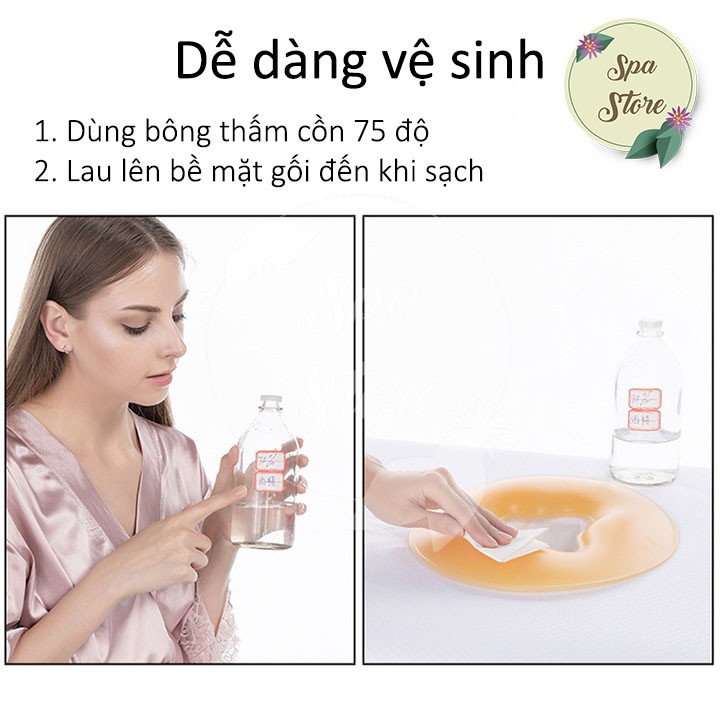 Gối Silicon Úp Mặt Cao Cấp Chính Hãng Dành Cho Spa Thẩm Mỹ Viện Độ Bền Cao Tiện Lợi Dùng Được Nhiều Lần Đầm Nặng 800G