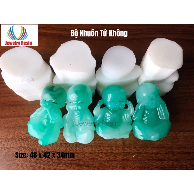 Khuôn Silicone Tứ Không : Không Nghe, Không nói, Không Nhìn, Không Suy Nghĩ