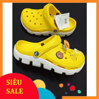 Dép sục độn đế đi mưa màu vàng tặng 12 jb