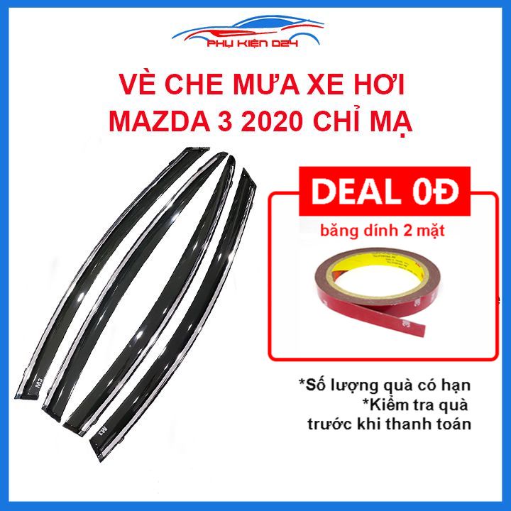 Vè mưa Mazda 3 2020-2023 Sedan vè chỉ mạ che mưa bảo vệ xe