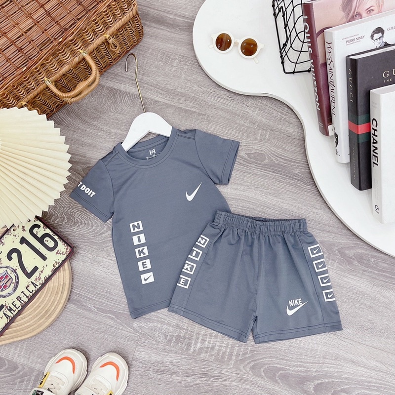 Bộ thể thao bé trai Binbon kids, Bộ cộc tay bé trai chất thun Cotton cực mát cho bé từ 10-29kg QATEA689