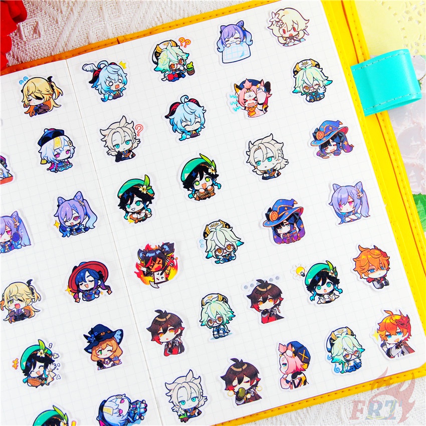★★★ Miếng Dán Mini Genshin Impact Q-1 Trang Trí Sổ Tay ★★★ 48 Miếng Dán Decal Thời Trang Trang Trí Album