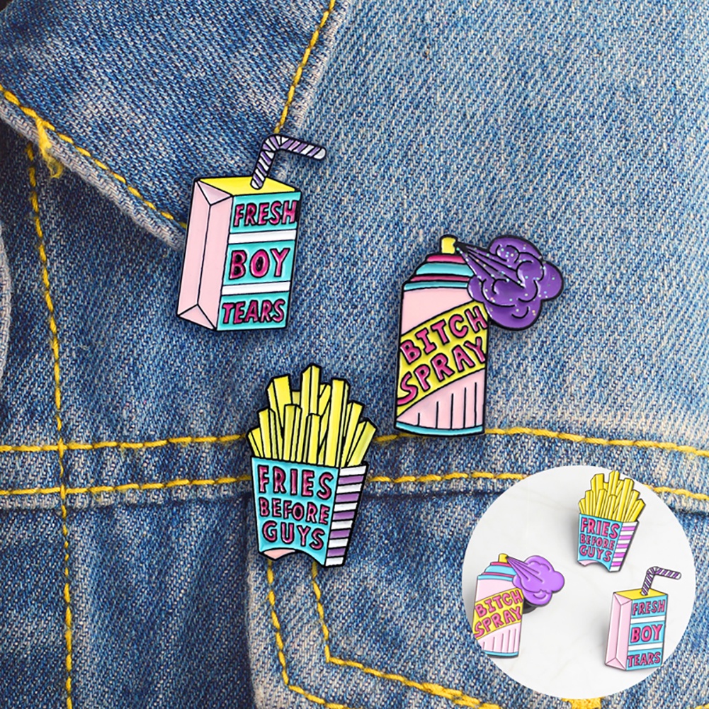 Huy hiệu cài áo hình bình xịt nước ngọt sáng tạo