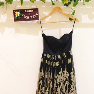 Đầm ống kim sa vàng (cao cấp)
