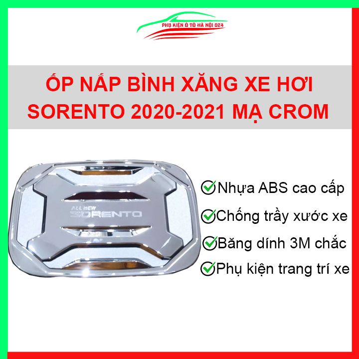 Ốp nắp xăng Sorento 2020-2021 mạ crom bảo vệ chống trầy trang trí ô tô