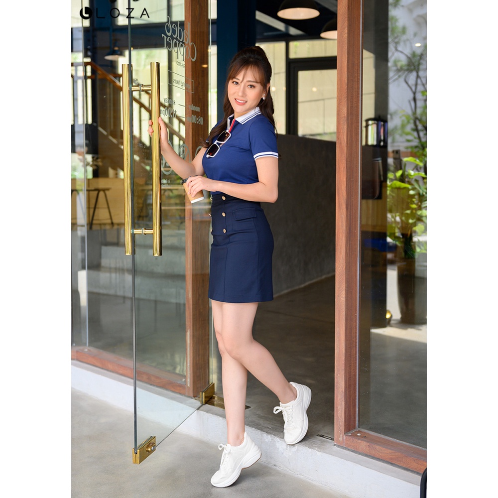 Áo Polo Nữ LOZA Cotton Lạnh Siêu mát Thấm hút tốt tím than- PT061020