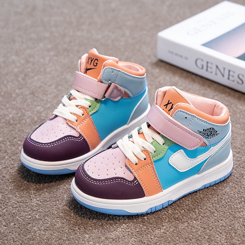 Giày Thể Thao Sneaker Cổ Cao Phong Cách Hàn Quốc Cho Bé 3-11 Tuổi