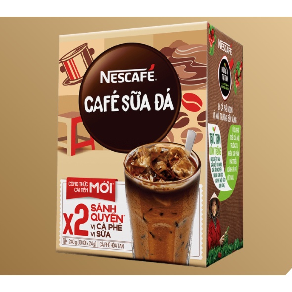 Hộp 10 gói × 20g NESCAFE Cà phê sữa đá