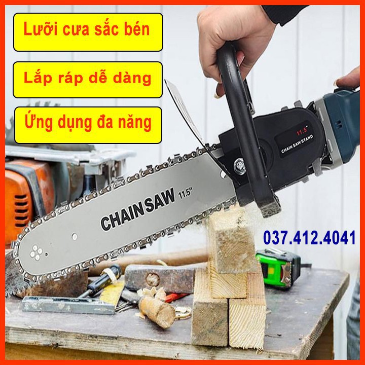 [Giá Sốc] Lưỡi cưa xích gắn máy mài CHAIN SAW - luoi cua xich gan may mai - Có bình tra dầu tự động gắn liền