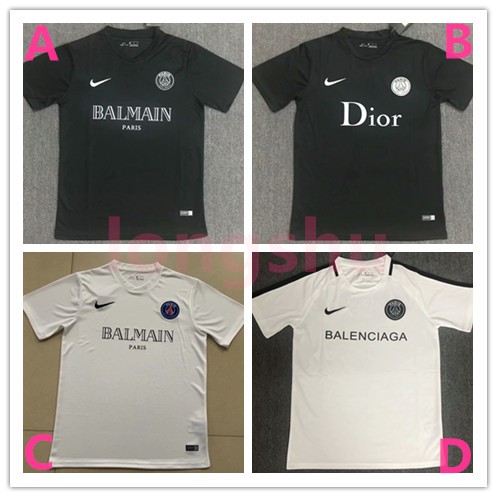 Áo Thun Đá Banh Paris Saint-germain Màu Trắng Đen Size S-xxl Thời Trang 2020 2021