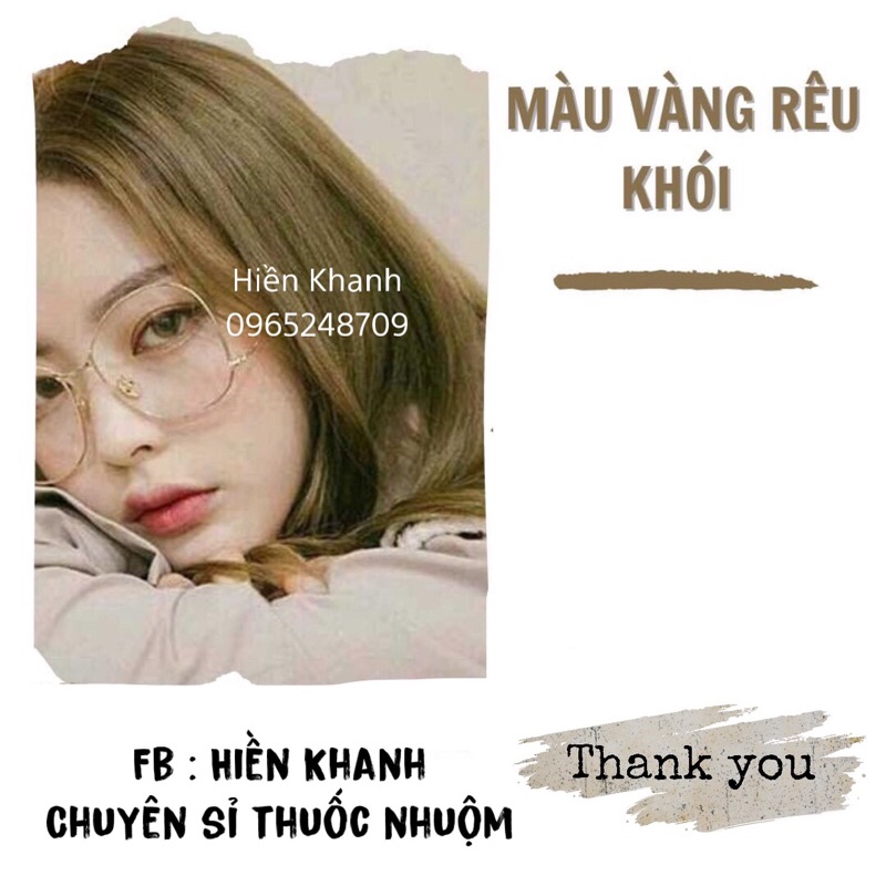 (Không Tẩy) COMBO Nhuộm Tóc Vàng Rêu Khói