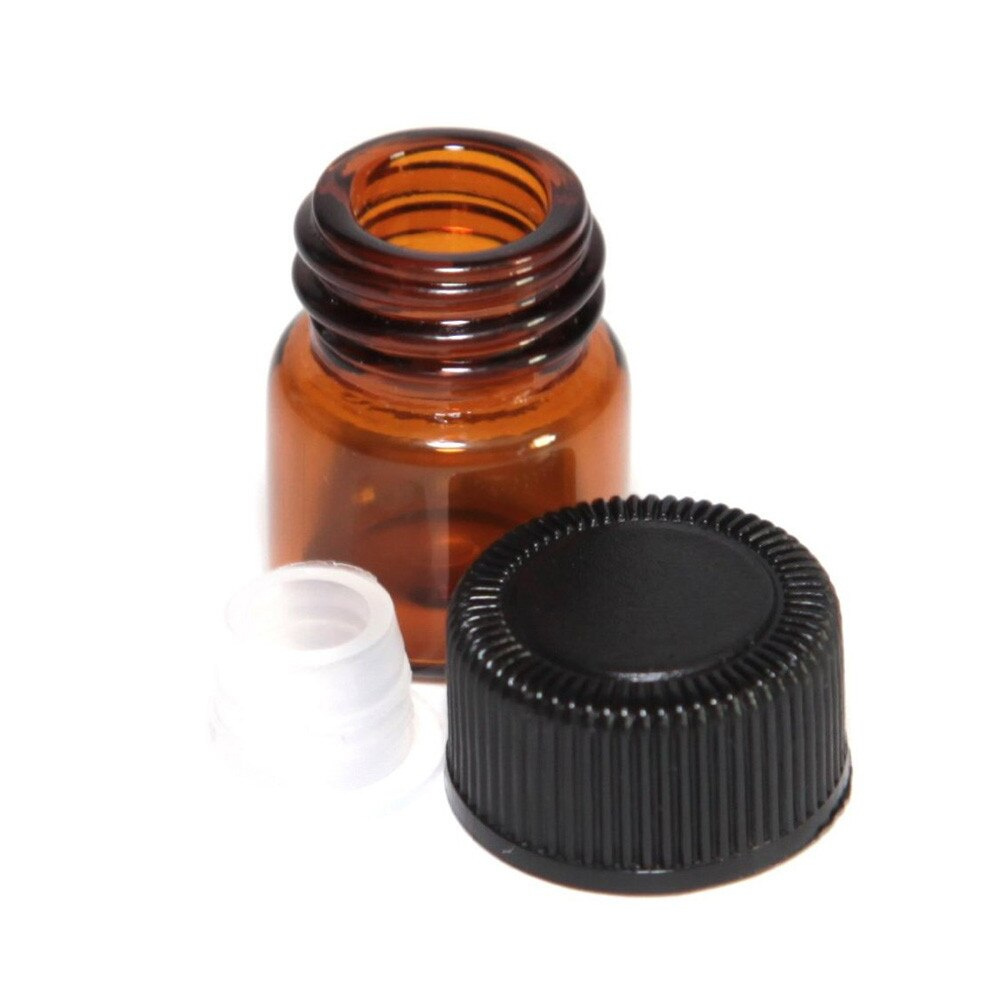 [Hàng mới về] Chai thủy tinh mini 1ml màu hổ phách có nắp màu đen dùng lưu trữ mỹ phẩm