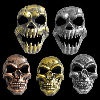 Mặt nạ họa tiết đầu lâu cho nam-Mặt nạ Halloween hình đầu lâu ghê rợn-Mặt nạ xương sọ - Mặt nạ nửa đầu lâu hóa trang