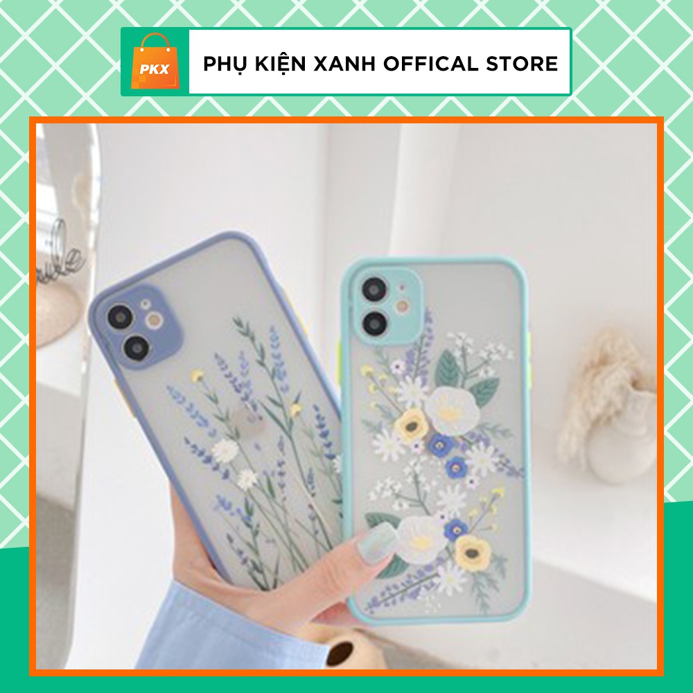 Ốp Lưng iPhone – Ốp Lưng Nhám Viền Màu Hình Hoa Xinh iPhone x/xs Iphone Xsmax Iphone 11 Iphone 11 Promax