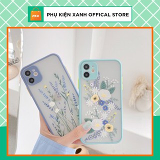 Ốp Lưng iPhone - Ốp Lưng Nhám Viền Màu Hình Hoa Xinh iPhone x/xs Iphone Xsmax Iphone 11 Iphone 11 Promax