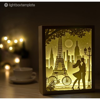 Hộp đèn ngủ bằng giấy 3D - Hộp đèn trang trí - Quà tặng đám cưới, valentine