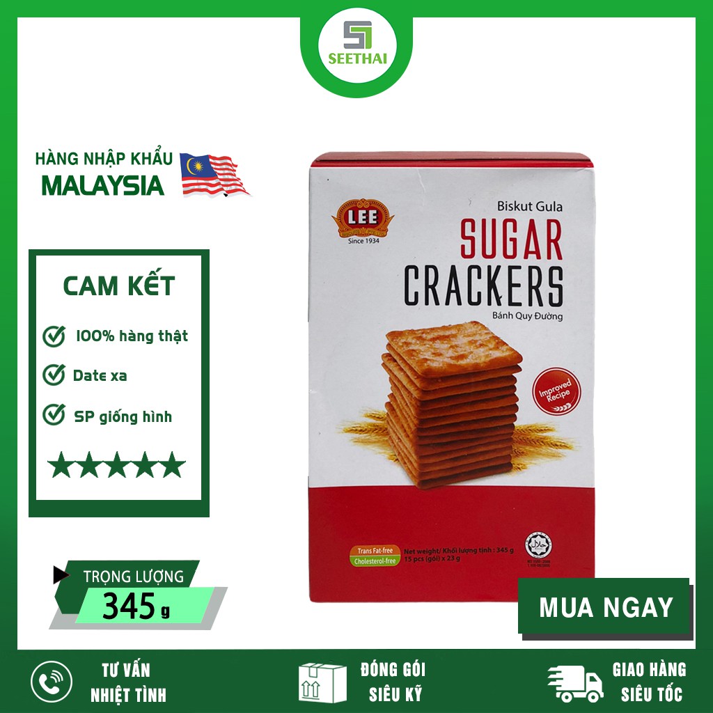 Bánh quy lúa đường 322gr Malaysia Lee Sugar Crackers
