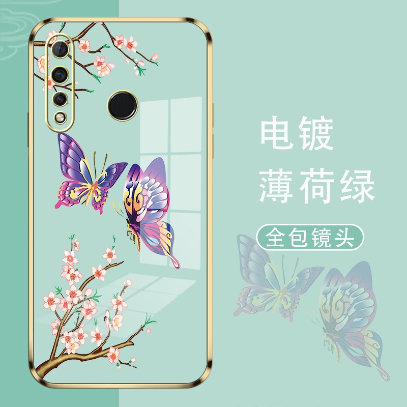 ốp lưng huawei p30 lite p20 lite Ốp Điện Thoại Silicon Họa Tiết Bươm Bướm Kèm Dây Đeo Cho huawei p30 lite p20 lite