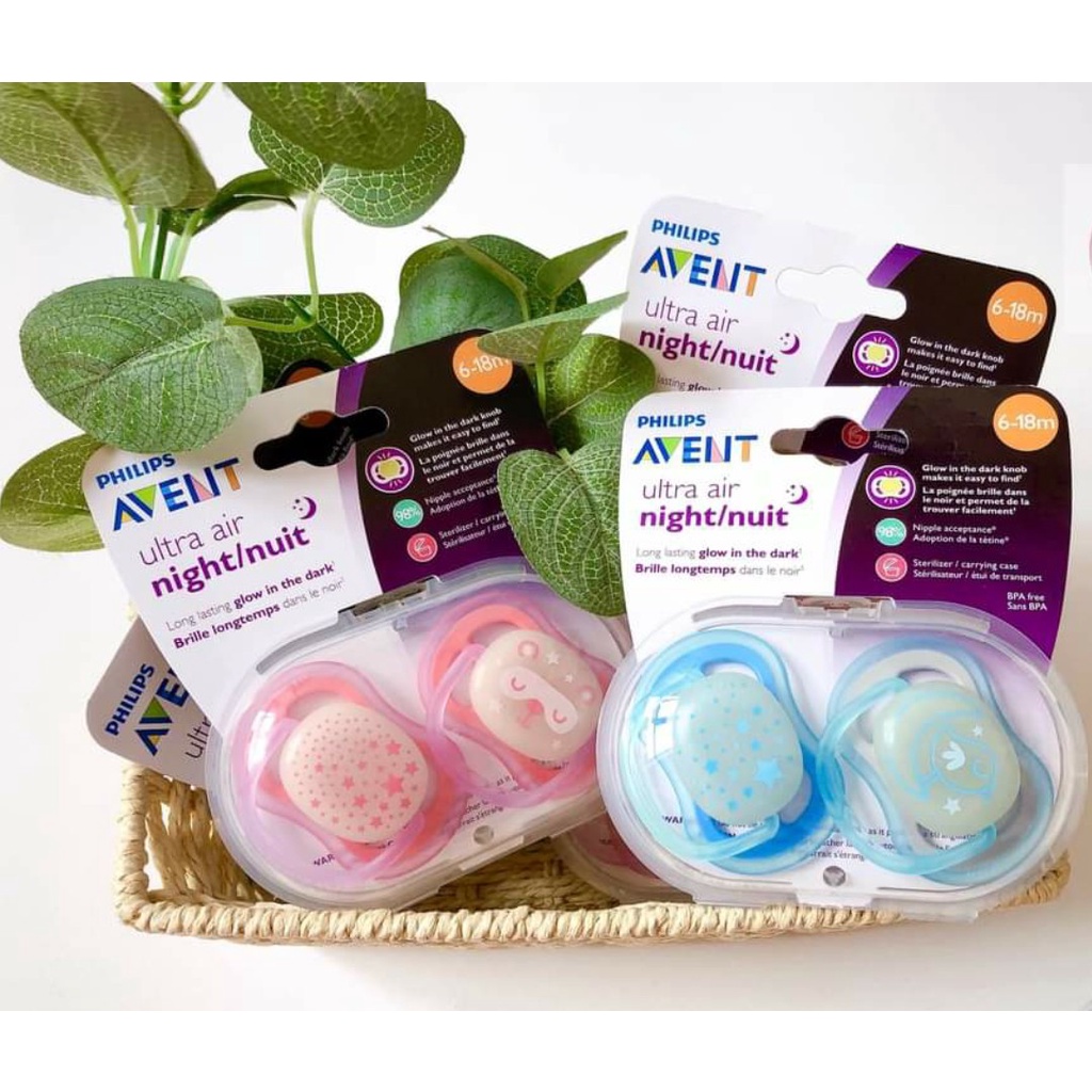 Hộp ty ngậm Avent Ultra air night 6-18 tháng