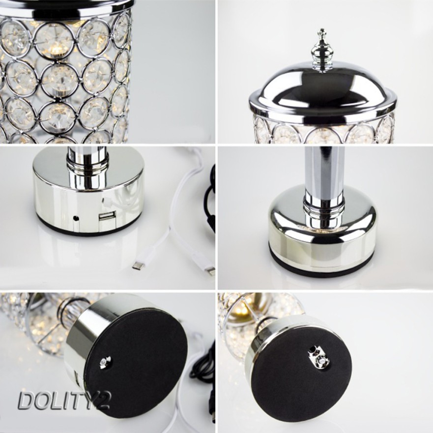 Crystal Table Lamp Decorative Desk Light Lampshade Lighting for Kids Room
