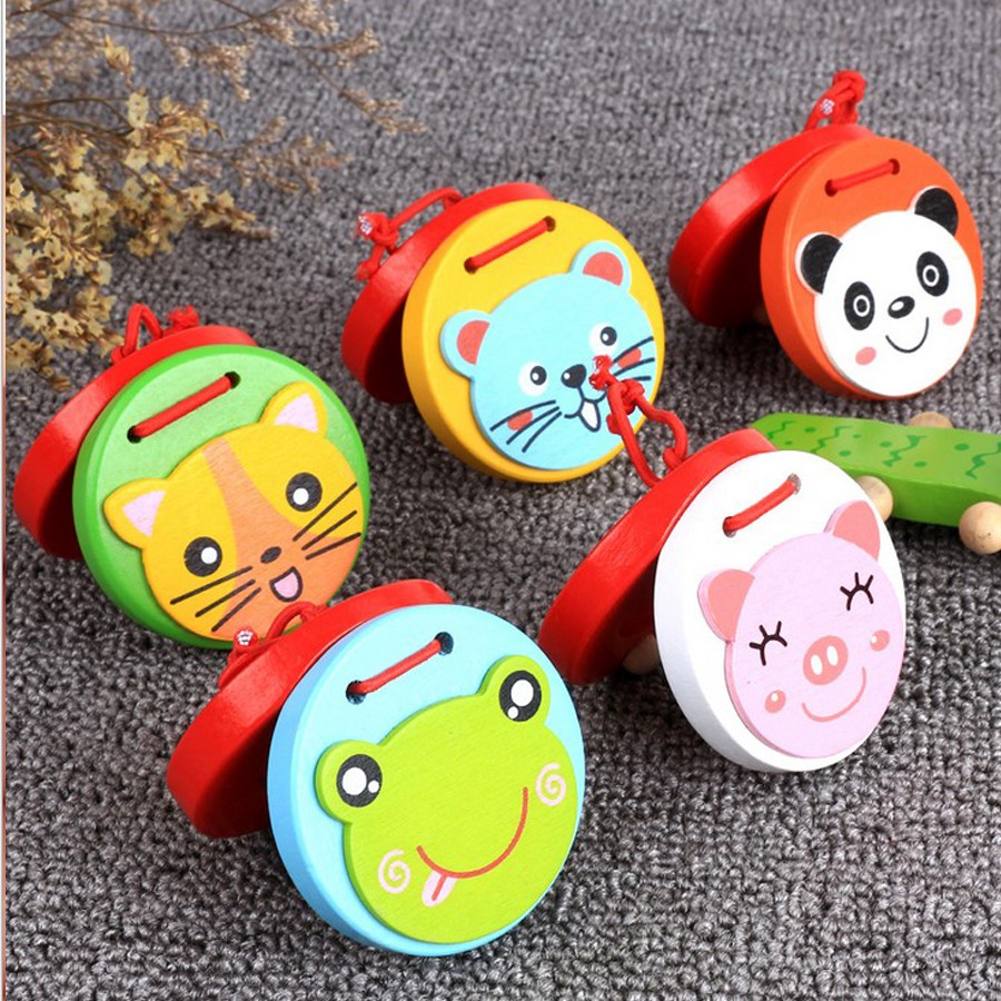PHÁCH GỖ ( CASTANET ) HÌNH HOẠT HÌNH DỄ THƯƠNG ĐỒ CHƠI ÂM NHẠC GIÁO DỤC SỚM