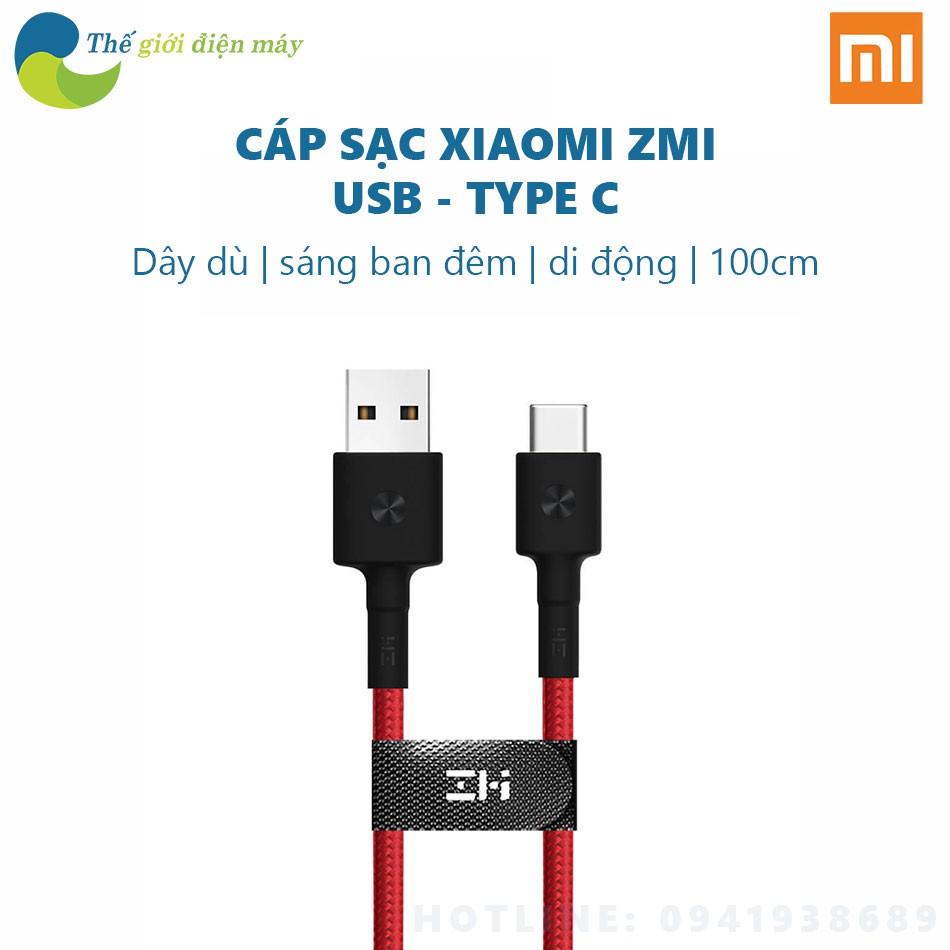 Cáp Type C bọc sợi Kevlar Xiaomi ZMI AL401 100cm Đen