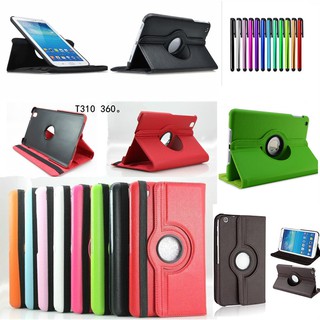 Ốp lưng da PU có ngăn đựng thẻ cho Samsung Galaxy Tab 3 8.0 SM-T310/311/315 360°