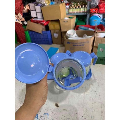 [ TẶNG MUỖNG ] BỘ 3 HŨ THỦY TINH ĐỰNG GIA VỊ KÈM KHAY