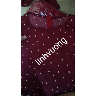 đầm babydoll chấm bi nơ