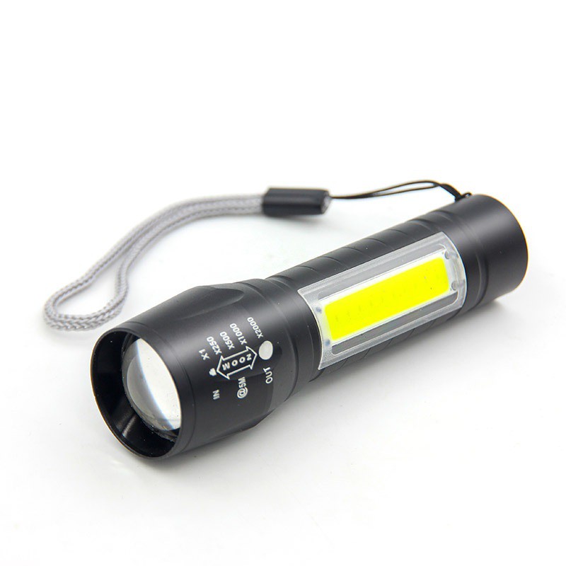 Đèn Pin Sạc Mini Có Zoom XPE+COB Light Siêu Sáng