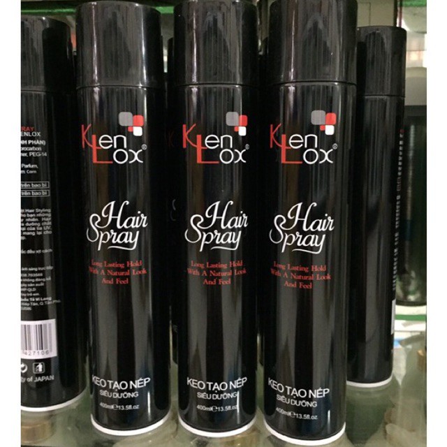Gôm xịt tóc Kenlox Hair Spray tạo nếp siêu dưỡng 400ml