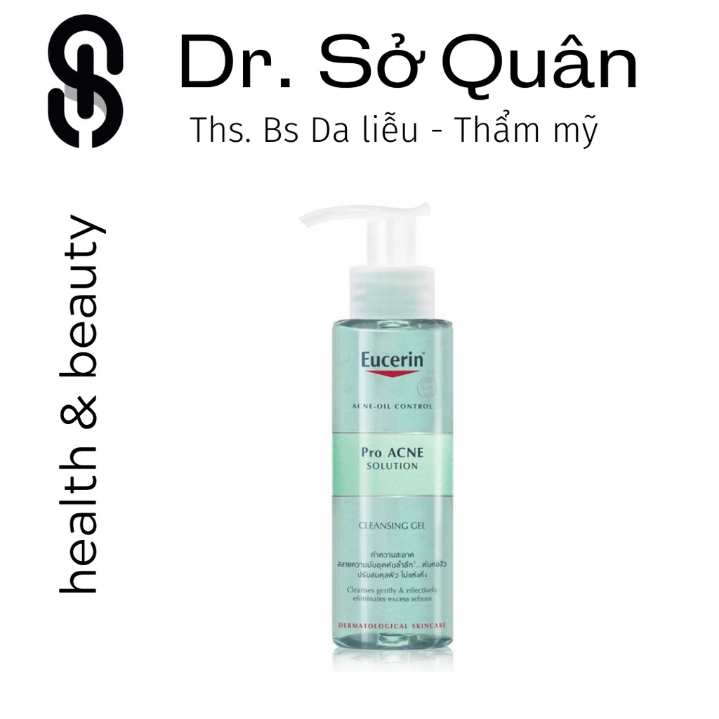 ✅[CHÍNH HÃNG] Sữa Rửa Mặt Eucerin Cho Da Dầu Mụn - Eucerin Pro ACNE Solution Cleansing Gel 200ml