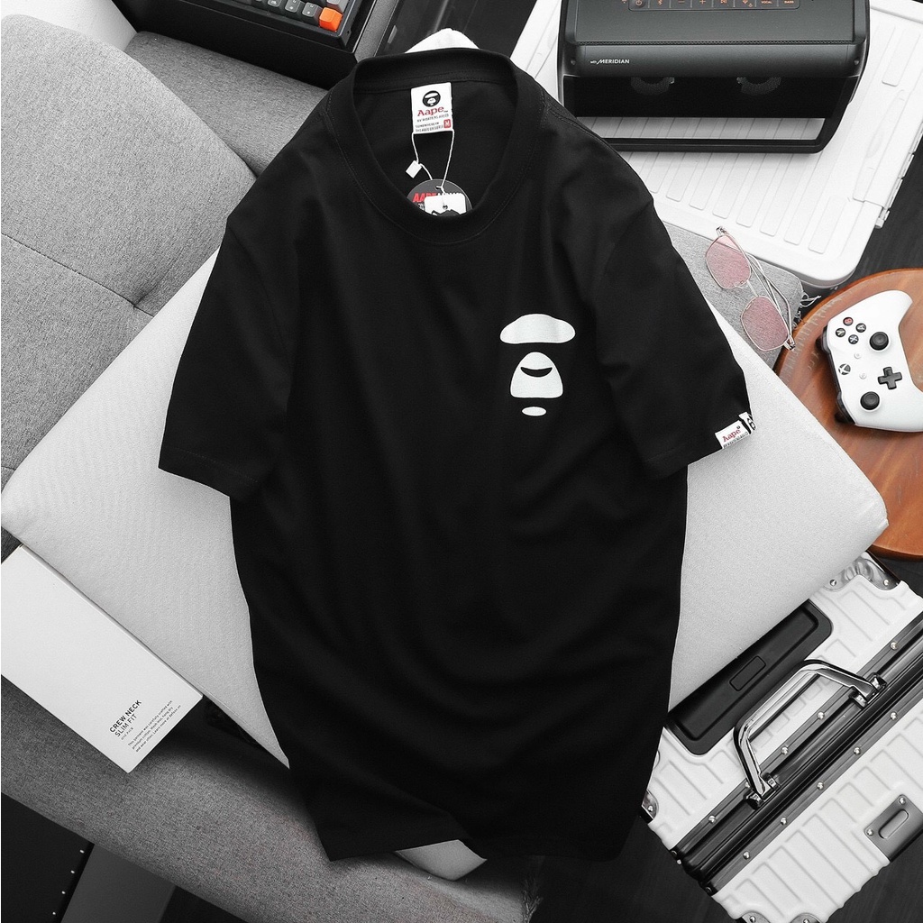 Áo thun tay lỡ nam nữ in hình Apee Bathing , Vải Cotton Form Oversize - SELECTED.STORE