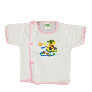 Áo sơ sinh tay ngắn,trắng Bác sĩ viền màu cho bé từ 3 - 12kg