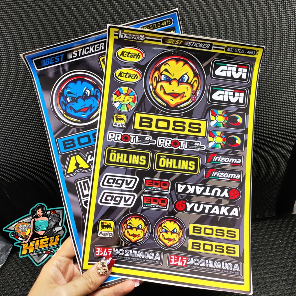 [Tem Xe] Tem Sticker Dán Chữ YSS, OHLINS, MẮT FENDI